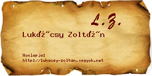 Lukácsy Zoltán névjegykártya